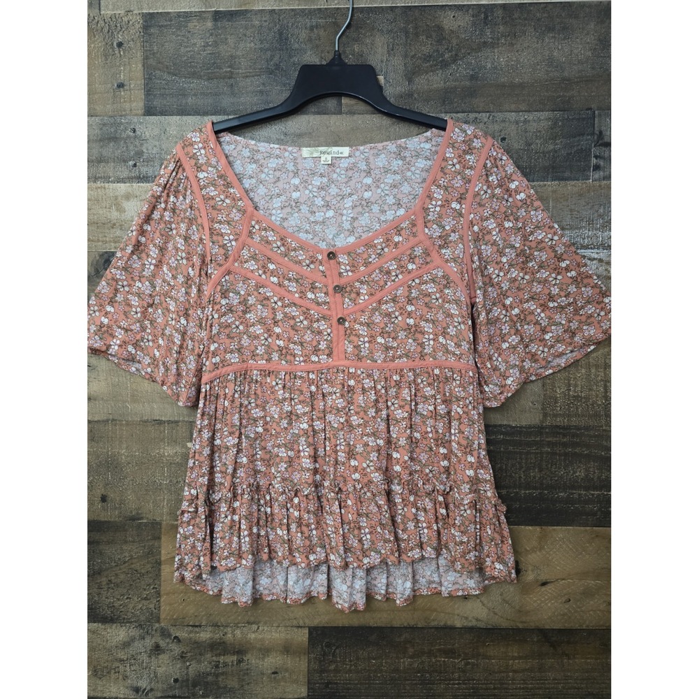 Women Tiered Boho Top Size Small Fairycore Cottage Coquette Romance Princess